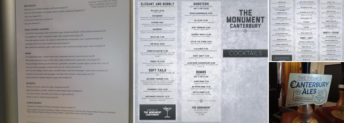 The Monument Menu