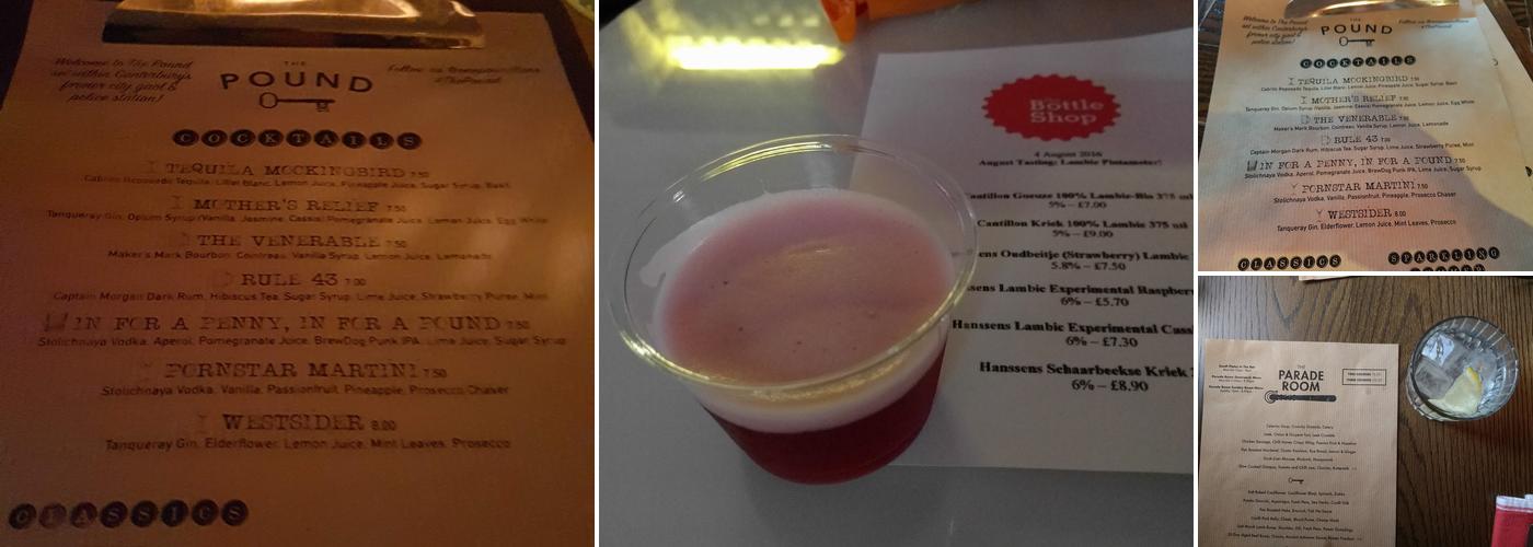 The Pound at One Pound Lane Menu