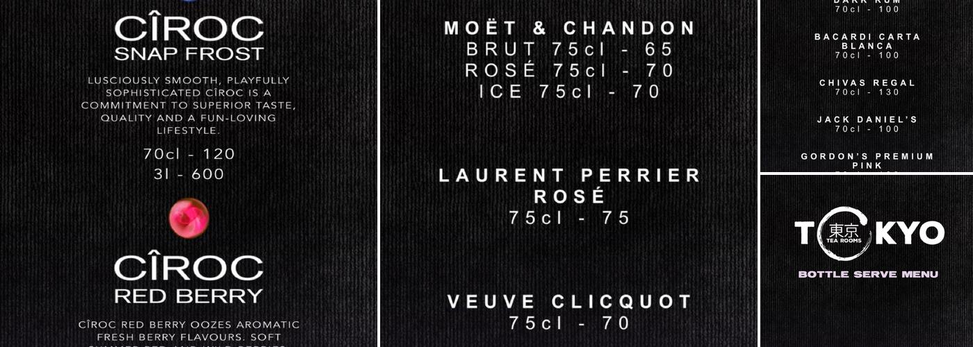 Tokyo Tea Rooms Menu