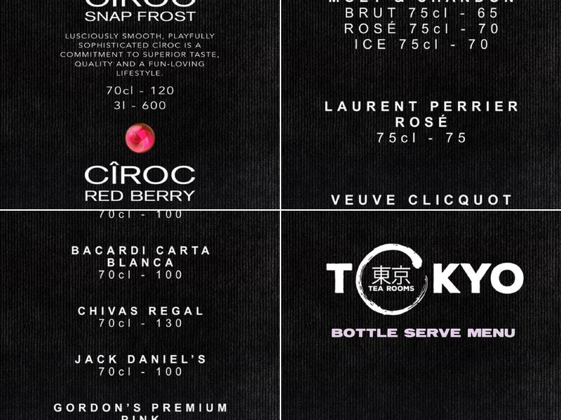 Tokyo Tea Rooms Menu