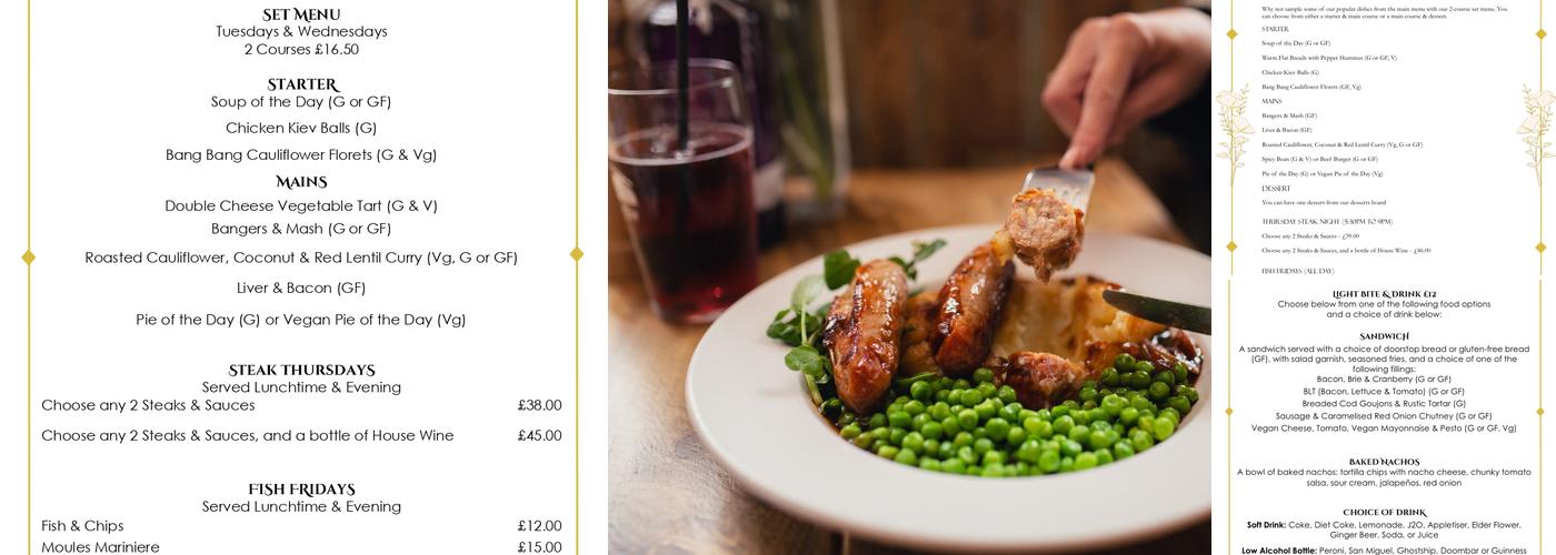 Prince Of Wales - Hoath Menu