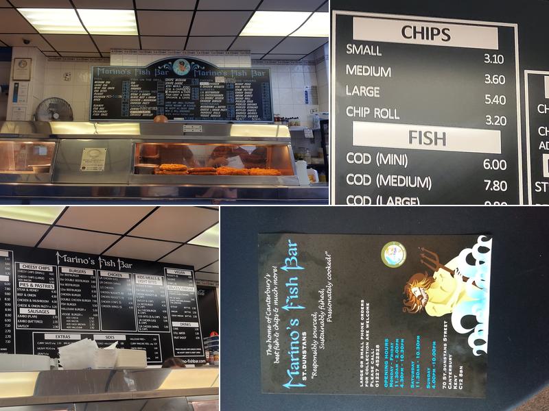 Marino's Fish Bar - Canterbury Menu
