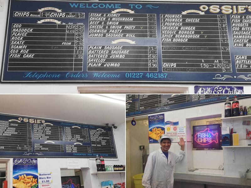 Ossie's Fish & Bar Canterbury Menu