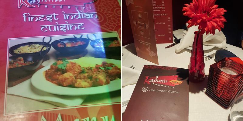 Kashmir Tandoori Indian Restaurant Canterbury Menu
