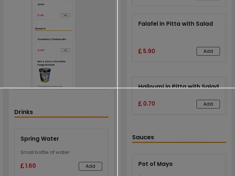 Efes Kebab House Canterbury Menu