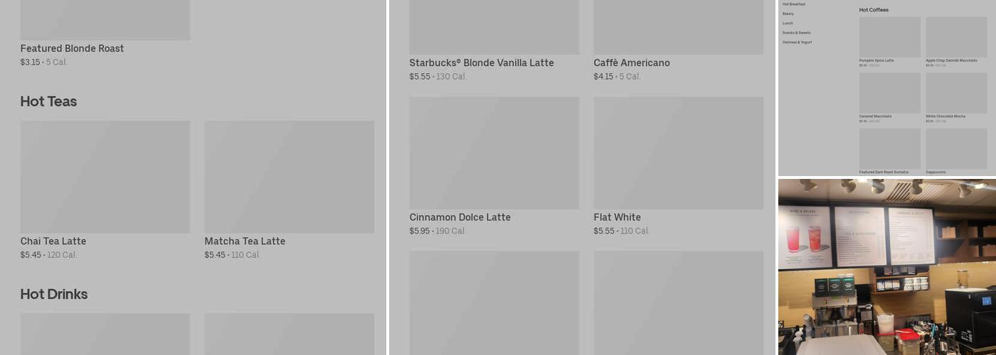 Starbucks Coffee Company Menu
