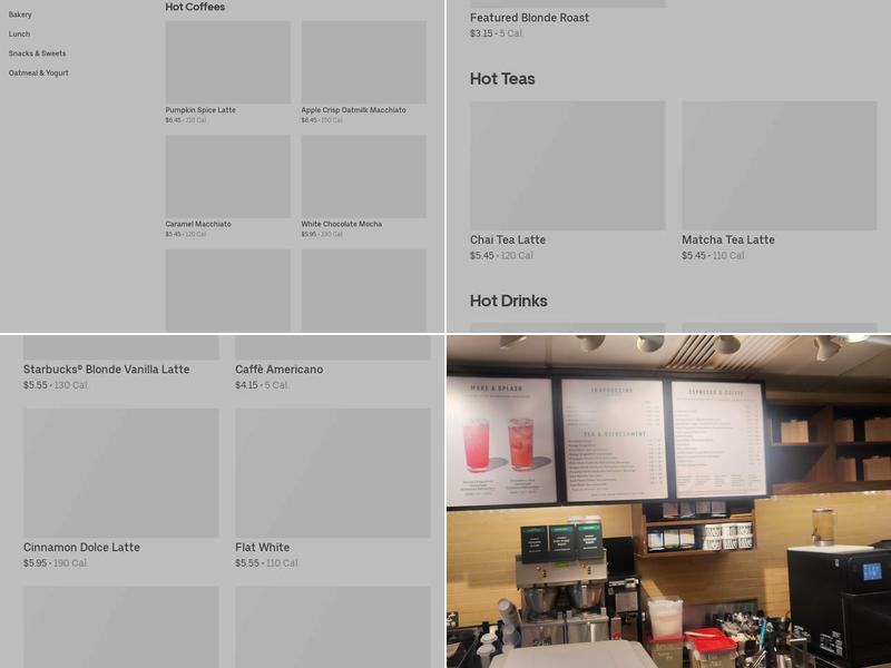 Starbucks Coffee Company Menu