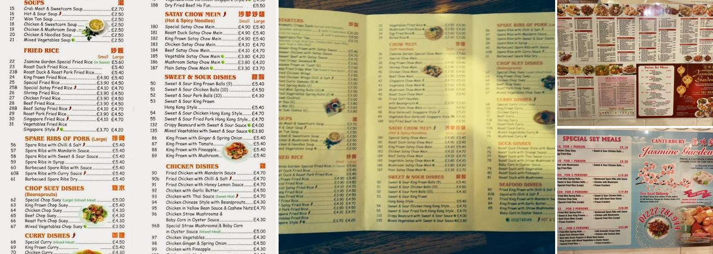 Jasmine Garden Chinese Takeaway Menu