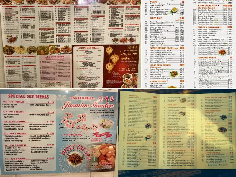 Jasmine Garden Chinese Takeaway Menu