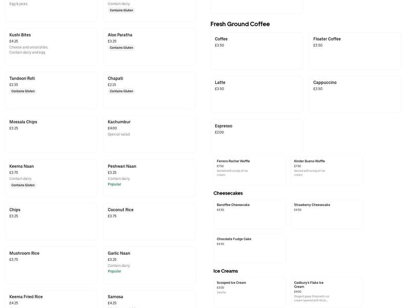 KUSHI Canvey Island Menu