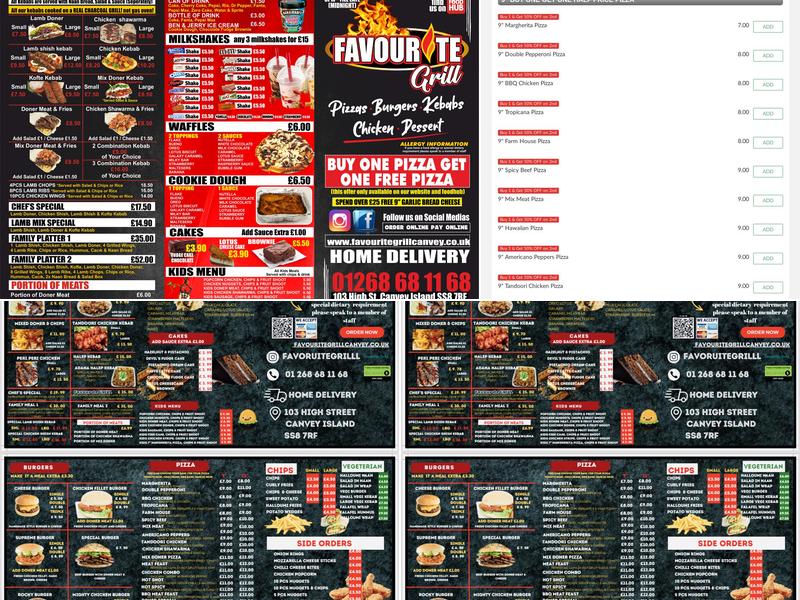 Favourite Grill Menu