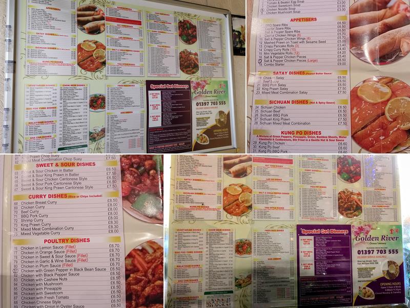 The Golden River Take-Away Menu