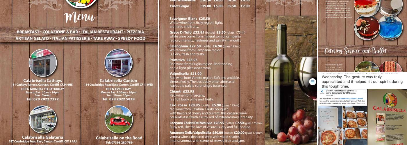Calabrisella Cathays Menu