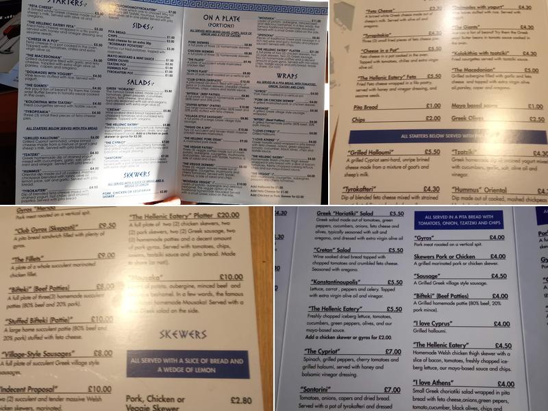 The Hellenic Eatery Menu