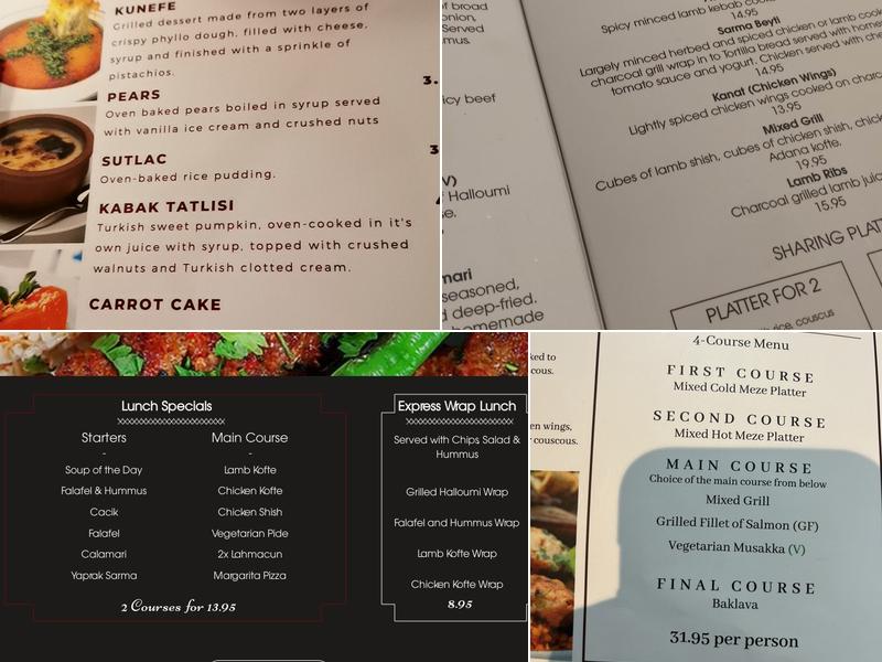 Lezzet Turkish Kitchen Menu
