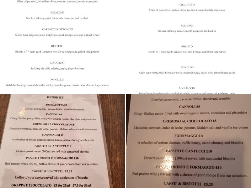 Casanova Menu