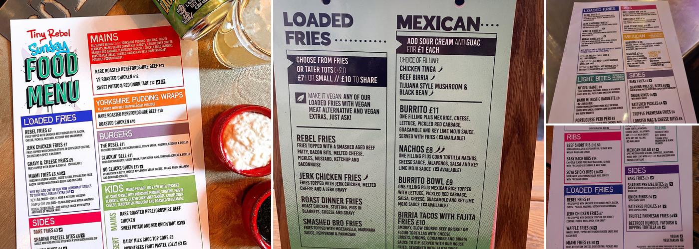 Tiny Rebel Cardiff Menu