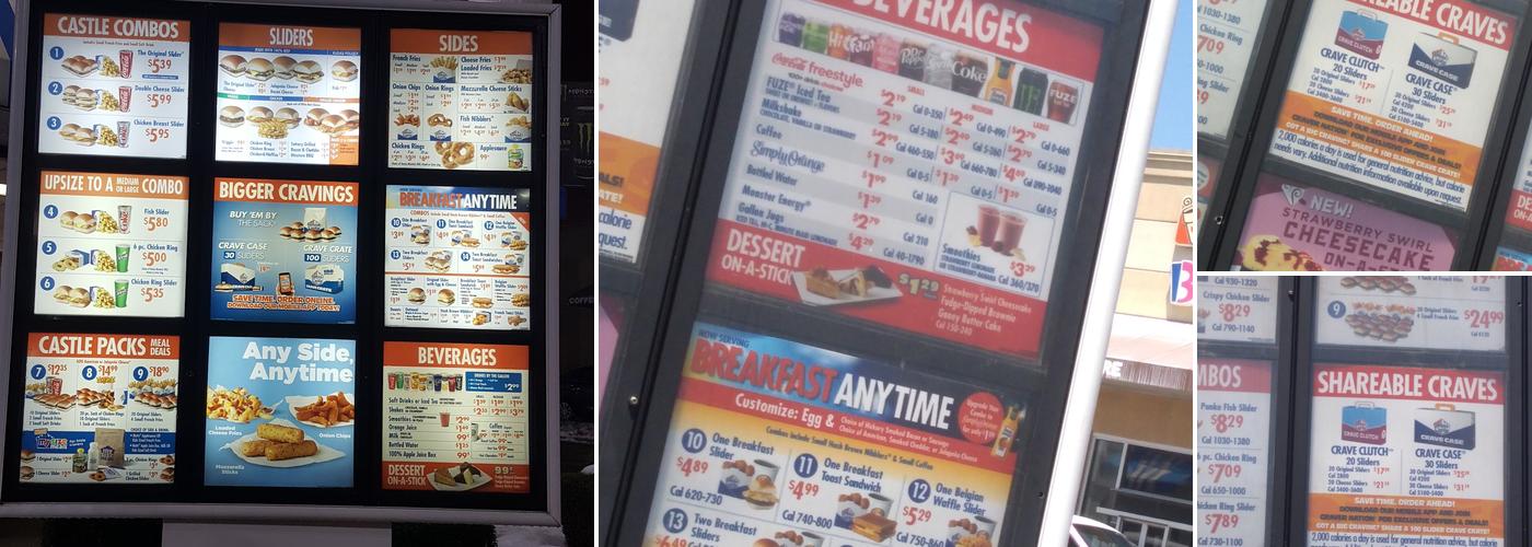White Castle Restaurant Menu