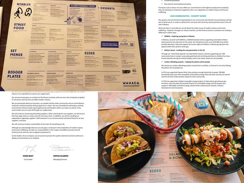 Wahaca Cardiff Menu
