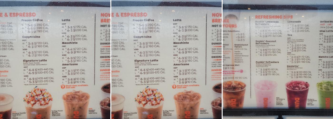 Dunkin' Menu