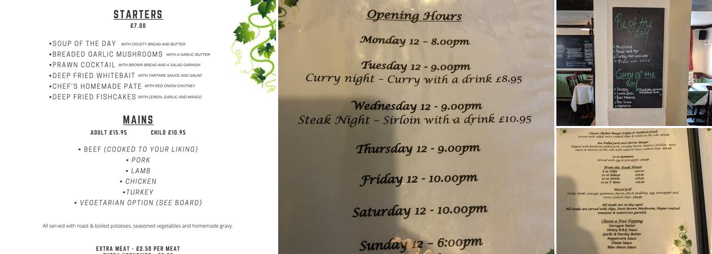 Ye Olde Butchers Arms Menu