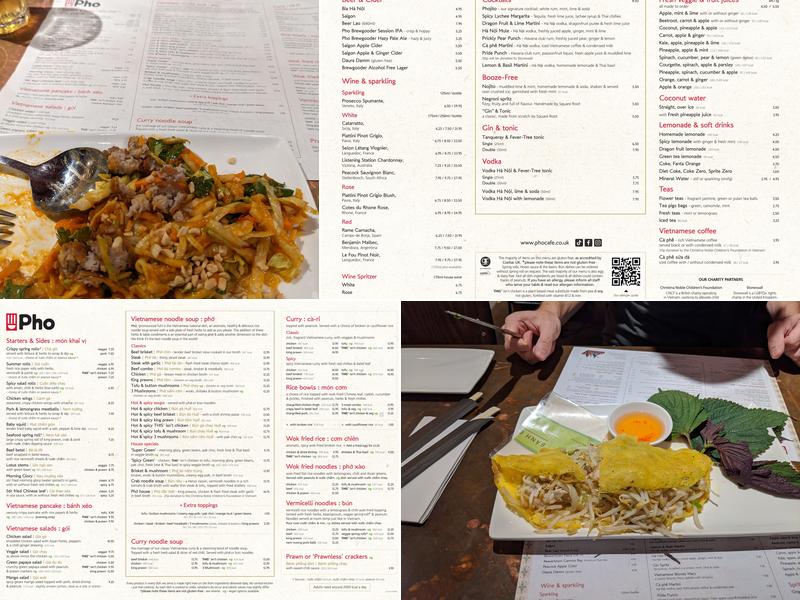 Pho Menu