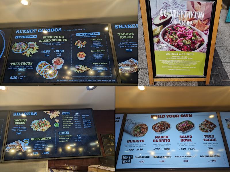 Tortilla Cardiff Menu