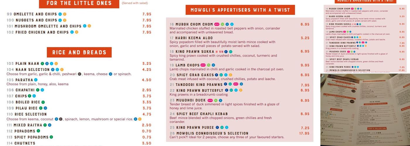 Mowgli's Menu