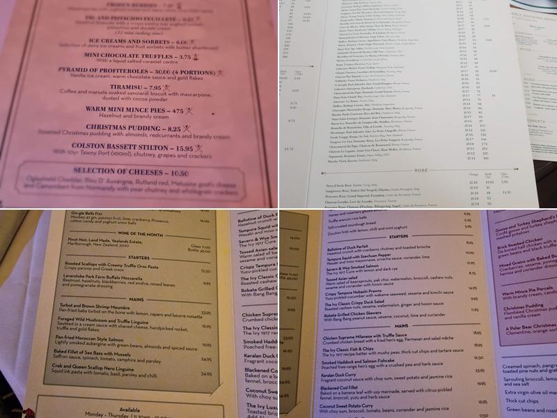 The Ivy Cardiff Menu