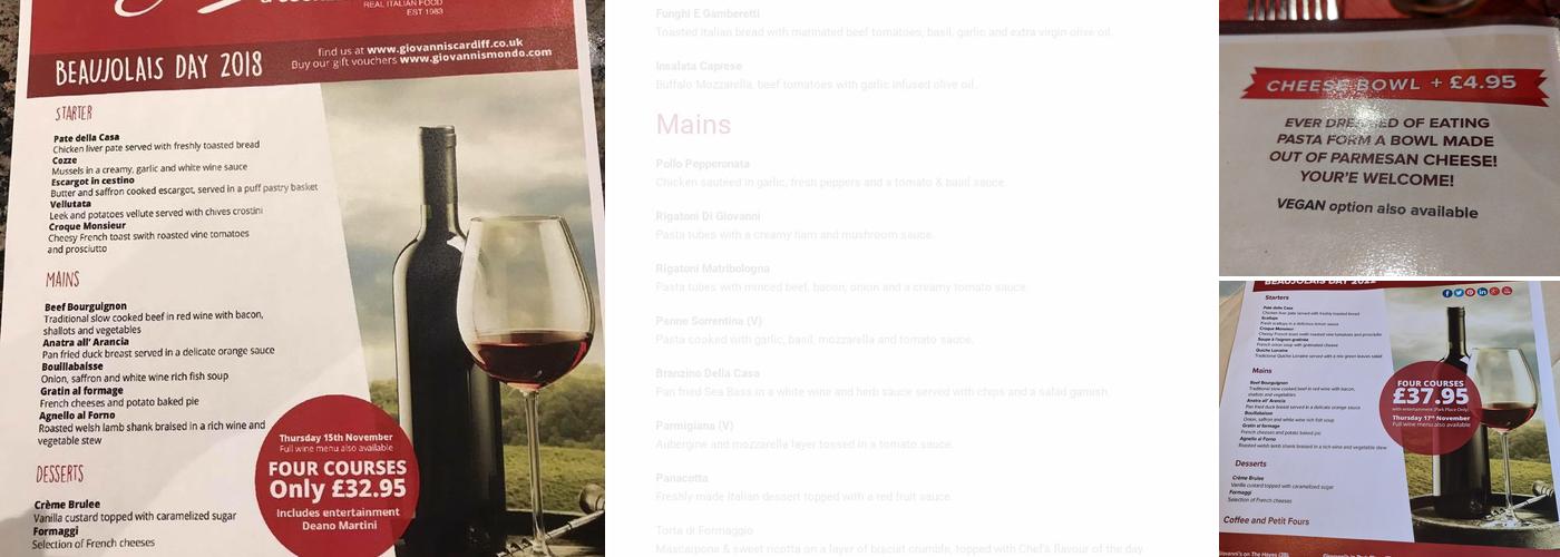 Giovanni's in Park Place Menu