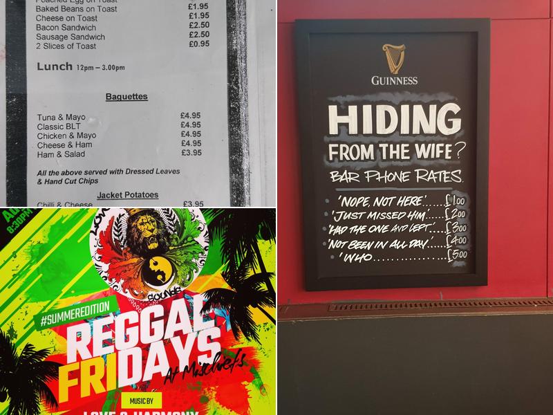 Mischiefs Cafe Bar Menu