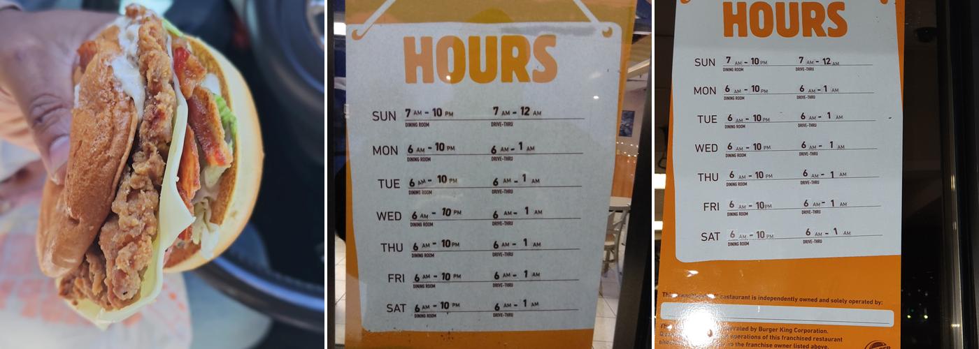 Burger King Menu