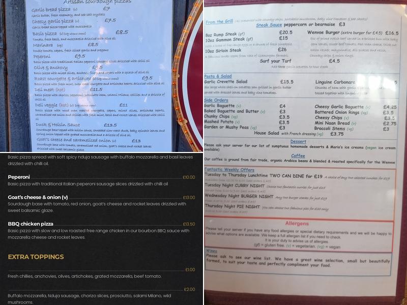 The Wenvoe Arms Menu