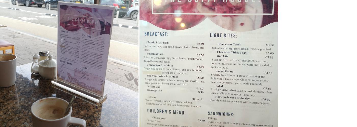 The Coffi House Menu