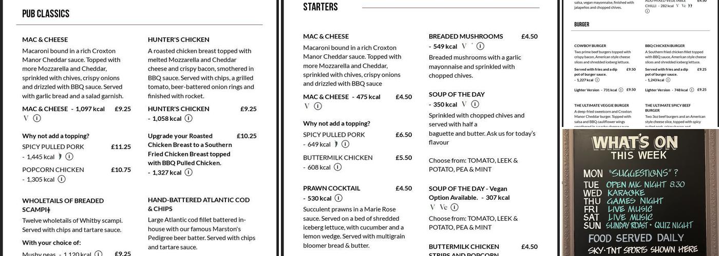 Heath Hotel Menu