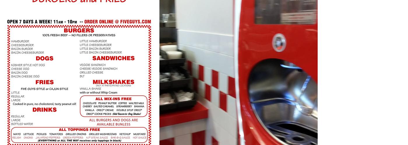 Five Guys Menu