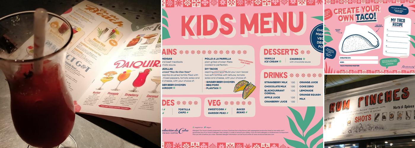 Revolución de Cuba Cardiff Menu