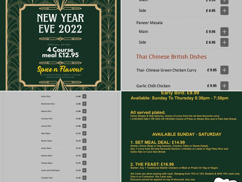 Spice n Flavour Menu