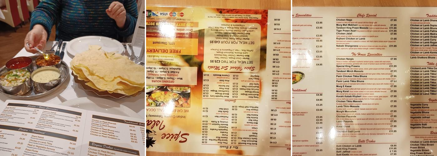 Spice Island Restaurant & Takeaway Menu