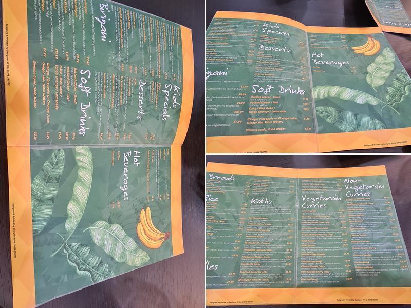 Banana Restaurant Cardiff Menu