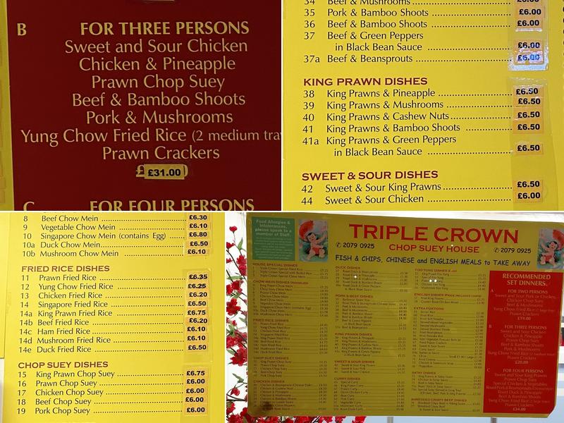 Triple Crown Menu