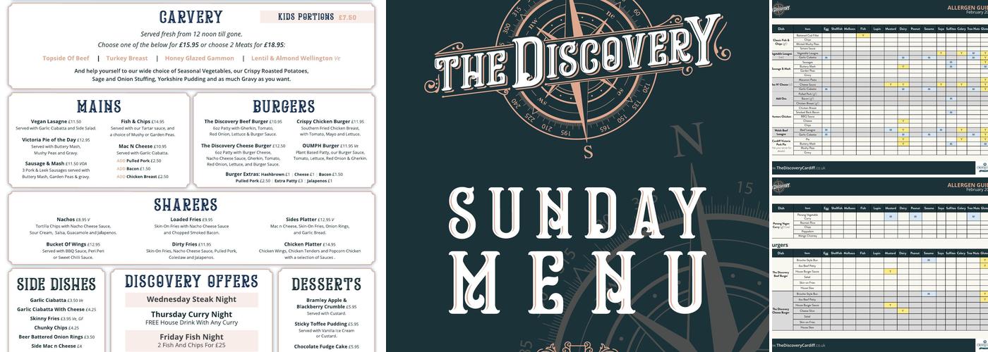The Discovery Inn Menu