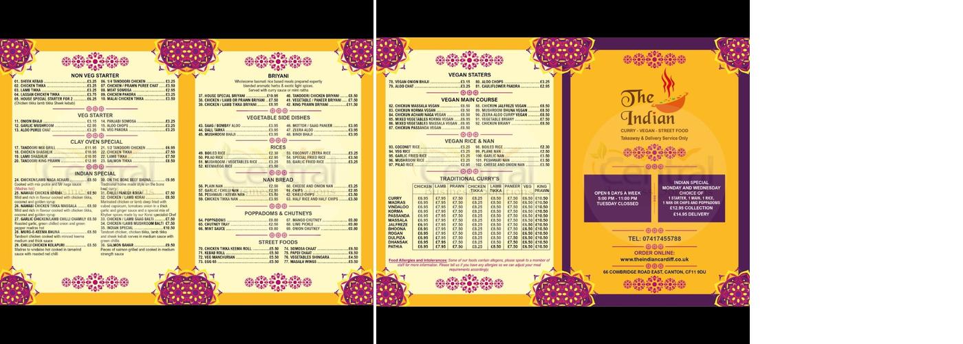 The Indian Menu