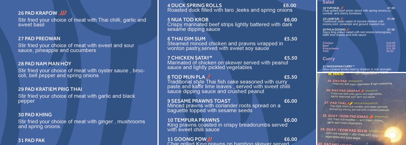 Moo Moo Thai Tapas Menu