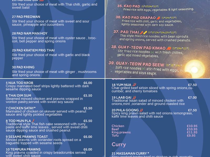 Moo Moo Thai Tapas Menu