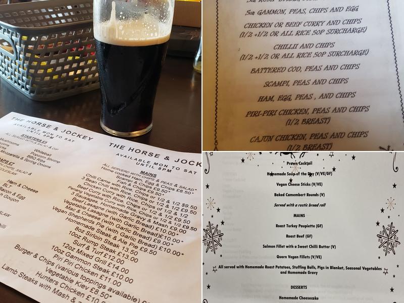 The Horse & Jockey Menu