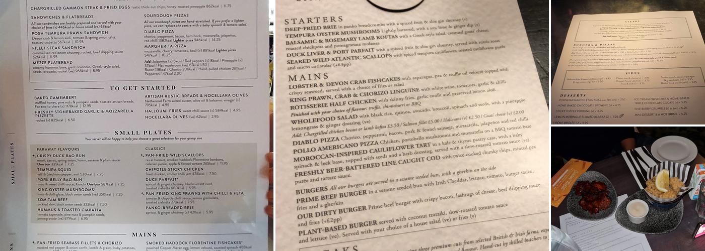 Cornerhouse Cardiff Menu