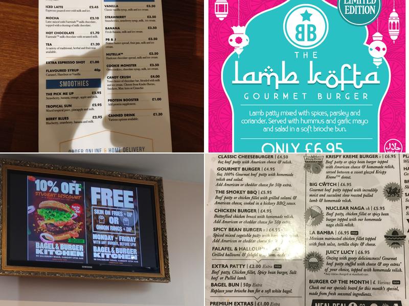 The Bagel and Burger Kitchen Menu