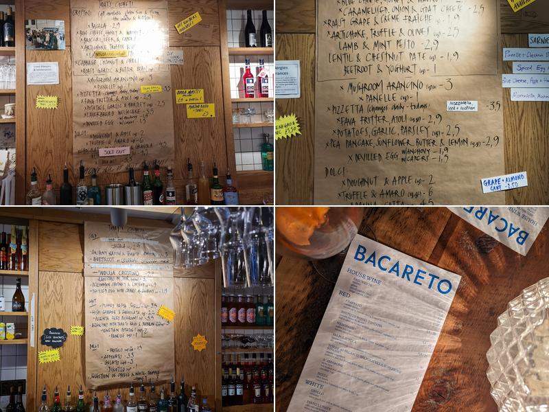 Bacareto Menu