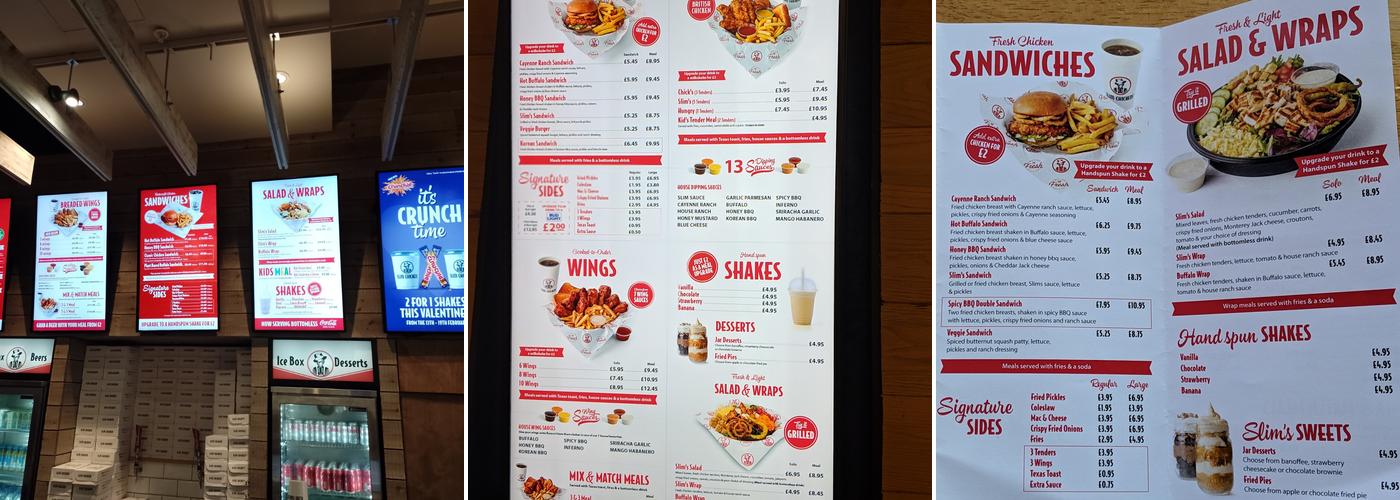 Slim Chickens Menu